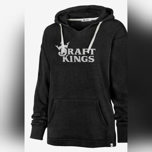NWT Draft Kings 47 brand Cotton Polyester Pullover Hoodie Sweatshirt Black Large